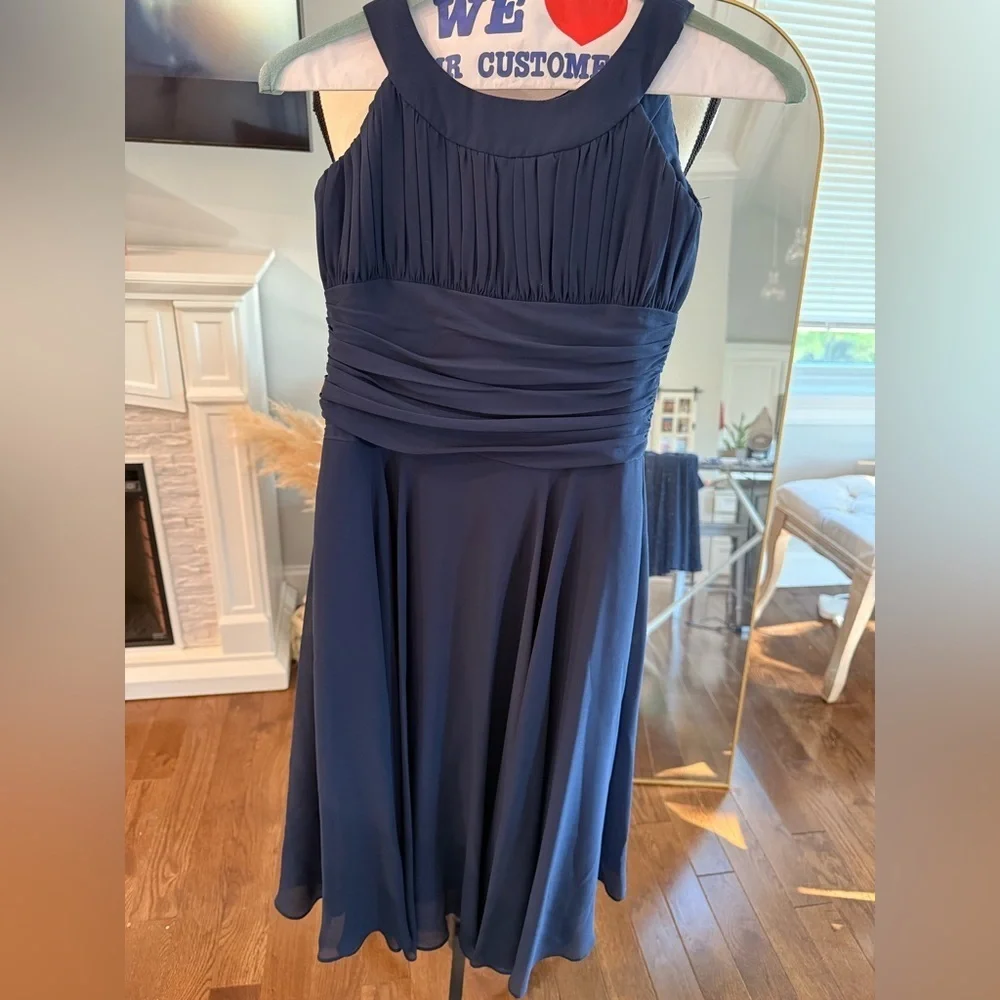 CHILD 8 B2 by David’s Bridla Elegant Navy Blue Dress